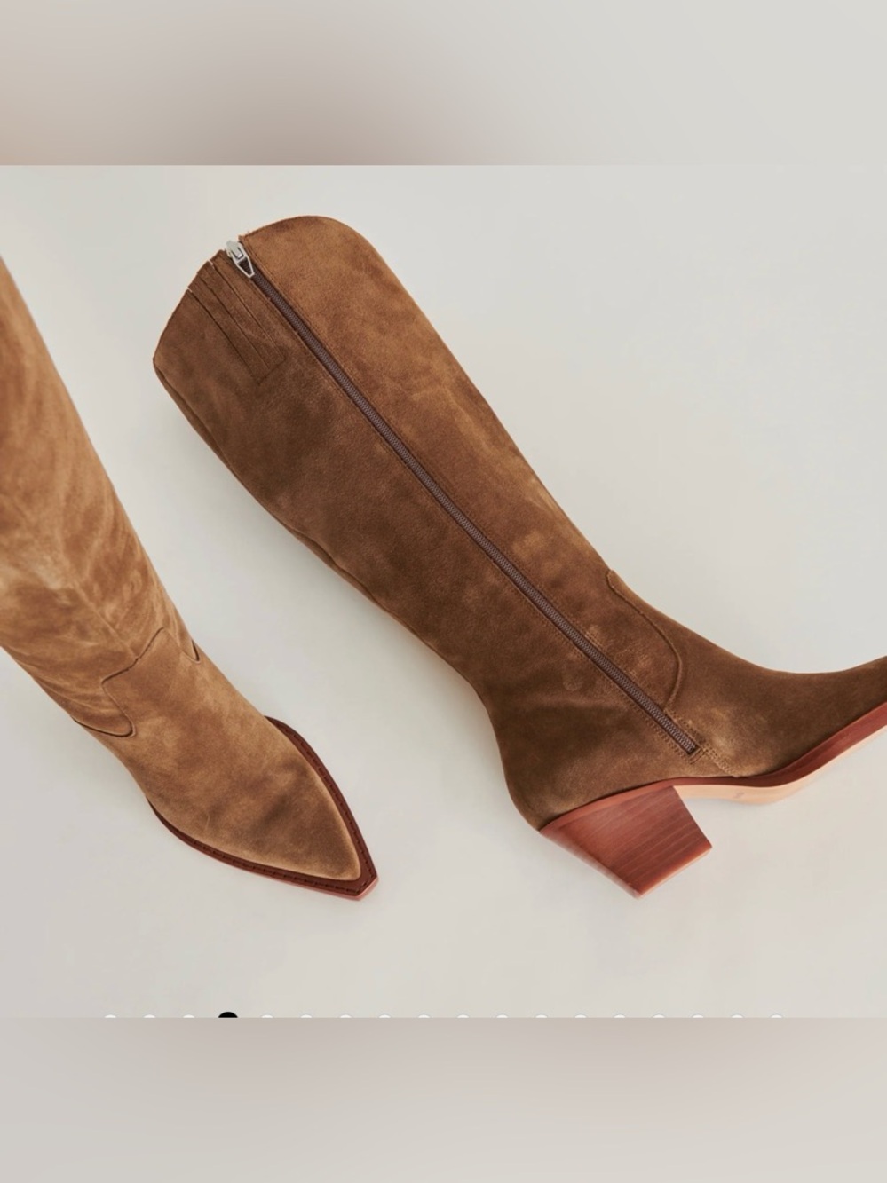 Dolce Vita Raj chocolate Suede Wide-Calf Boot - Picture 12 of 13